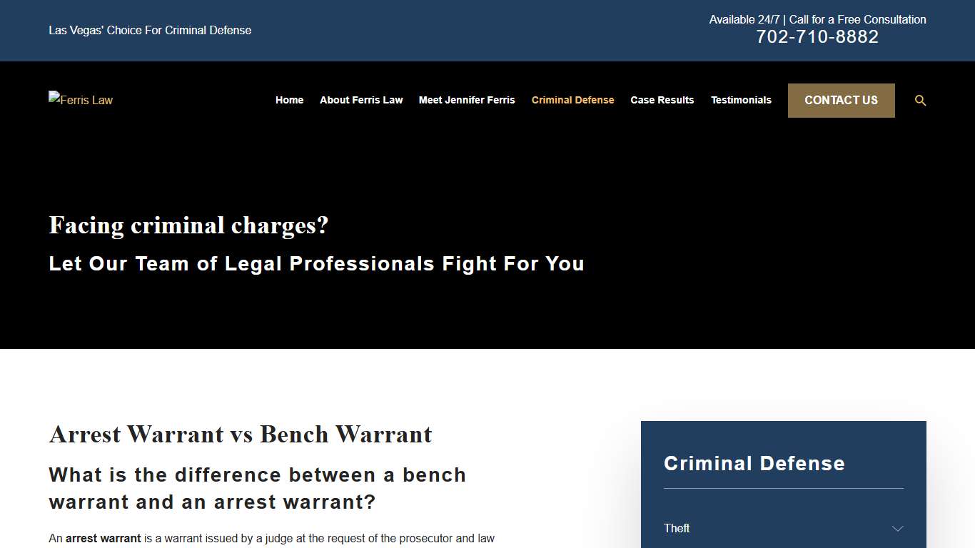 Las Vegas Arrest and Bench Warrants Attorney Ferris Law