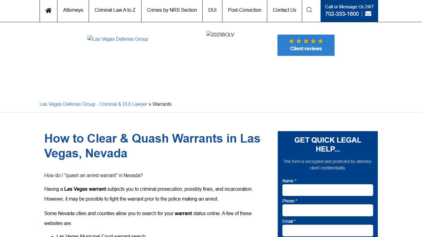 How to Clear & Quash Warrants in Las Vegas, Nevada