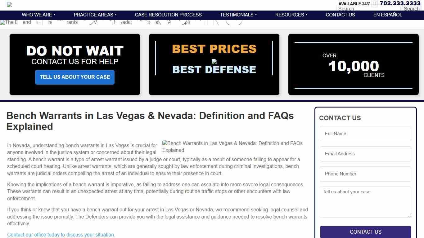 Bench Warrants in Las Vegas & Nevada: Definition and FAQs Explained The Defenders