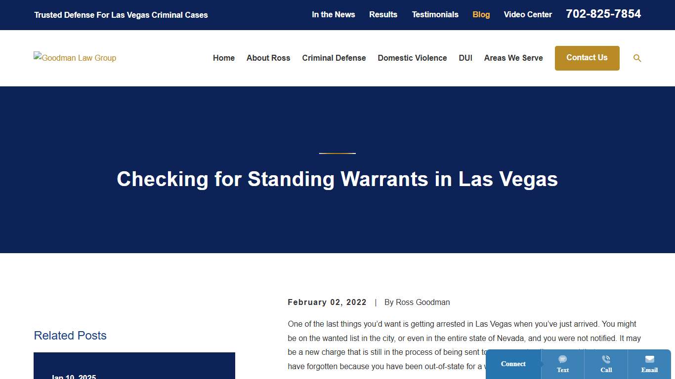 Standing Warrants in Las Vegas Criminal Defense Law Group in Las Vegas Goodman Law Group